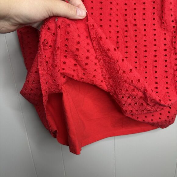 Lane Bryant Woman's Red Overlay Lined Tunic Top Size 18/20 V Neck Pullover NWT - Picture 5 of 9